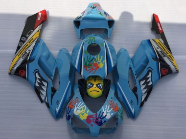 Carene Moto Honda CBR1000RR 2004-2005 - Blu Giallo Nero Rosso Squalo
