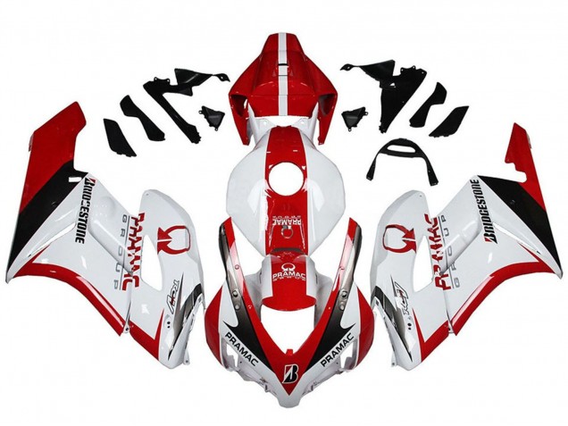 Carene Moto Honda CBR1000RR 2004-2005 - Bianco Rosso Nero Lucido Pramac Bridgestone