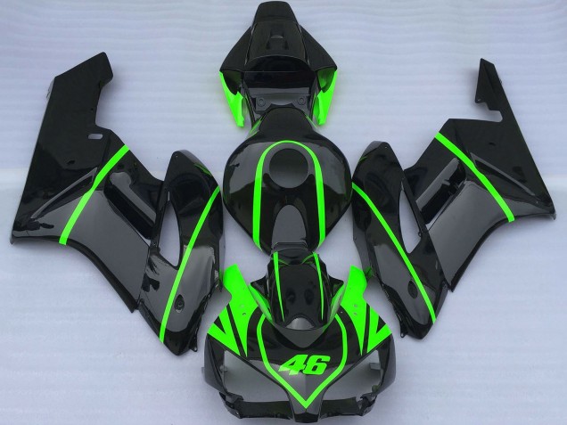 Carene Moto Honda CBR1000RR 2004-2005 - Nero Lucido Alta Visibilità Verde