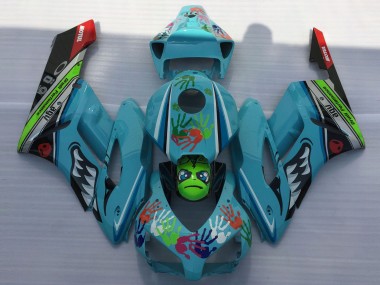 Carene Moto Honda CBR1000RR 2004-2005 - Blu Verde Nero Rosso Squalo