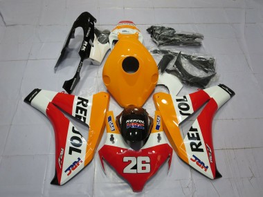Carene Moto Honda CBR1000RR 2008-2011 - Arancia Bianco Rosso Nero Lucido Repsol 26