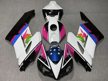 Carene Moto Honda CBR1000RR 2004-2005 - Bianco Rosa Blu Nero Lucido Stella