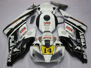 Carene Moto Honda CBR1000RR 2004-2005 - Bianco Nero Lucido Giallo Playboy 14