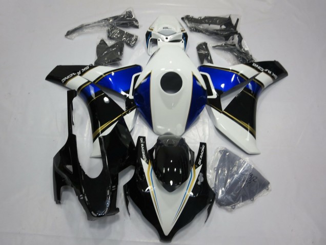 Carene Moto Honda CBR1000RR 2008-2011 - Bianco Blu Oro Nero Lucido