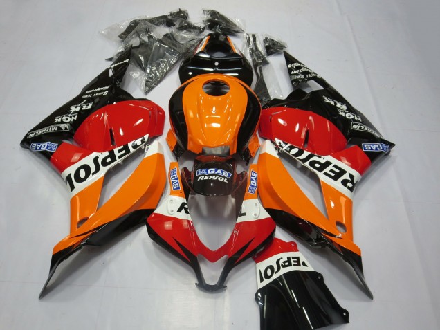 Kit Carena Moto Honda CBR600RR 2009-2012 - Arancia Bianco Rosso Nero Lucido Repsol