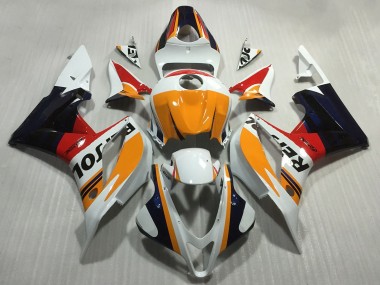 Carene Moto Honda CBR600RR 2007-2008 - Arancia Bianco Rosso Nero Lucido Repsol Stile