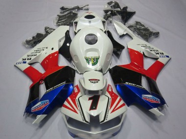 Carene Moto Honda CBR600RR 2013-2023 - Bianco Rosso Blu Nero Number 1
