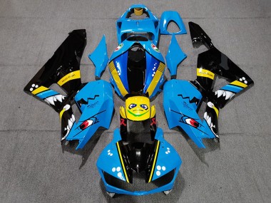 Carene Moto Honda CBR600RR 2013-2023 - Blu Giallo Nero Lucido Squalo