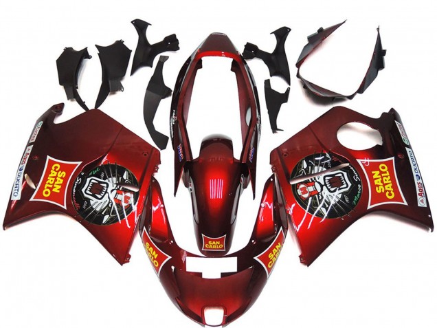 Carene Moto Honda CBR1100XX Blackbird 1996-2007 - Rosso Giallo San Carlo