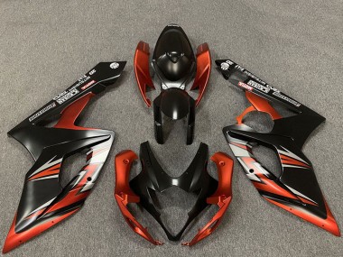 Carene Moto Suzuki GSXR 1000 2005-2006 - Nero Opaco Arancia