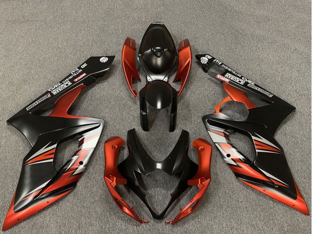 Carene Moto Suzuki GSXR 1000 2005-2006 - Nero Opaco Arancia