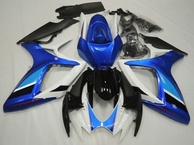 Carena Moto Suzuki GSXR 600 / GSXR 750 2006-2007 - Bianco Blu Nero Lucido Banda