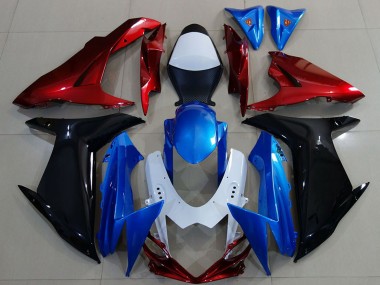 Carene Moto Suzuki GSXR 600 / GSXR 750 2011-2024 - Bianco Blu Rosso Nero
