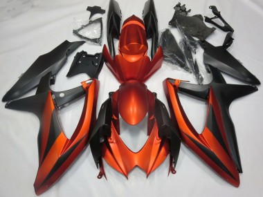 Carene Moto Suzuki GSXR 600 / GSXR 750 2008-2010 - Burnt Arancia Nero Opaco