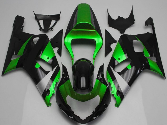Carena Moto Suzuki GSXR 600 / GSXR 750 2001-2003 - Verde Argento Nero Lucido