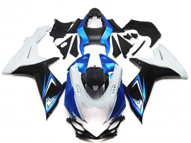 Carene Moto Suzuki GSXR 600 / GSXR 750 2011-2024 - Bianco Azzurro Chiaro Nero Lucido