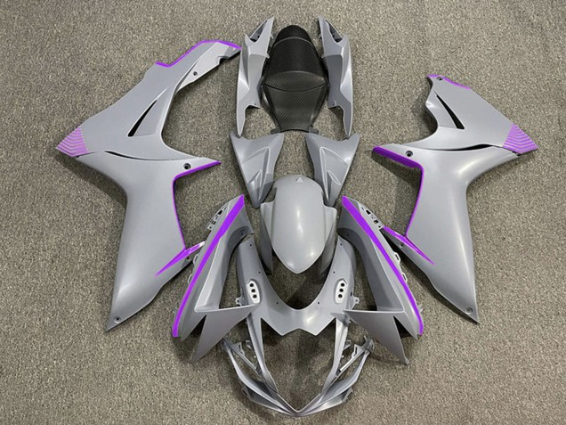 Carene Moto Suzuki GSXR 600 / GSXR 750 2011-2024 - Nardo Grigio Opaco Viola Accents