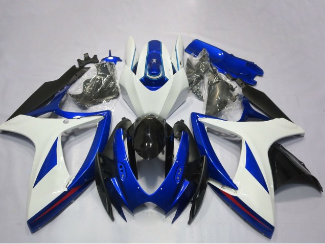 Carena Moto Suzuki GSXR 600 / GSXR 750 2006-2007 - Bianco Blu Nero Lucido OEM Stile