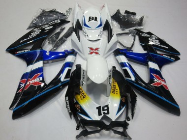Carene Moto Suzuki GSXR 600 / GSXR 750 2008-2010 - Bianco Blu Nero Giallo Rosso X Dark Dog 19