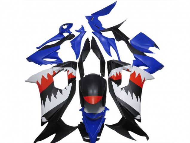 Carene Moto Kawasaki ZX10R 2008-2010 - Blu Nero Bianco Rosso Squalo