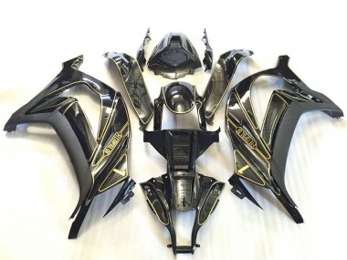 Carene Moto Kawasaki ZX10R 2011-2015 - Argento Nero Lucido Nero Opaco Oro
