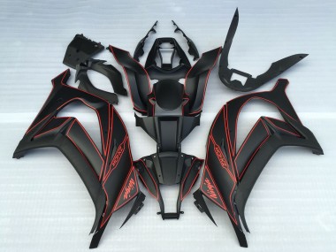 Carene Moto Kawasaki ZX10R 2011-2015 - Nero Opaco Rosso