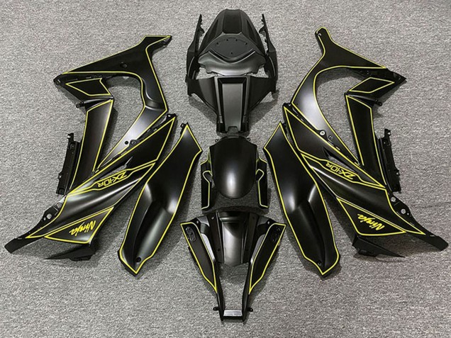 Carene Moto Kawasaki ZX10R 2011-2015 - Nero Opaco Giallo Linea