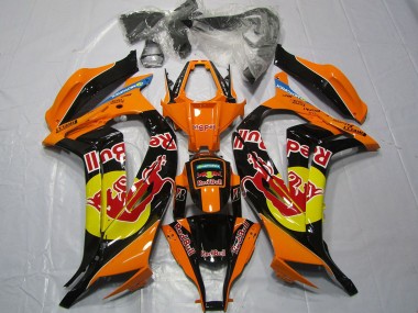 Carene Moto Kawasaki ZX10R 2011-2015 - Arancia Giallo Nero Lucido Red Bull
