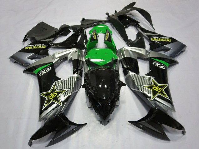 Carene Moto Kawasaki ZX10R 2008-2010 - Grigio Verde Nero Rockstar