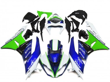 Carene Moto Kawasaki ZX6R 2009-2012 - Bianco Verde Blu Nero
