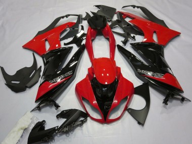 Carene Moto Kawasaki ZX6R 2009-2012 - Rosso Nero Lucido