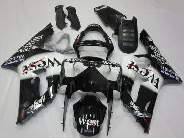 Carene Moto Kawasaki ZX6R 2003-2004 - Nero Lucido Bianco West