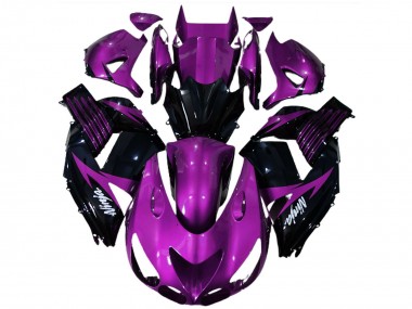 Carene Moto Kawasaki ZX14R 2006-2011 - Viola Nero Lucido Bianco Ninja