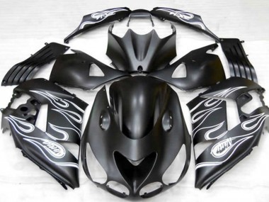 Carene Moto Kawasaki ZX14R 2006-2011 - Nero Opaco Argento Fiamma