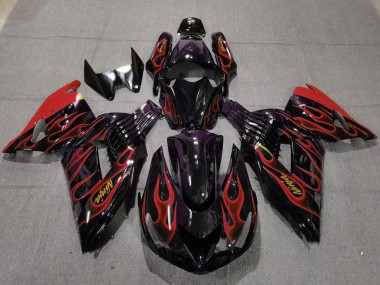 Carene Moto Kawasaki ZX14R 2006-2011 - Nero Lucido Rosso Fiamma Oro Ninja