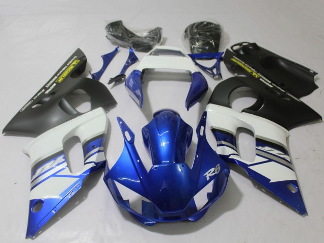 Carene Moto Yamaha R6 1998-2002 - Bianco Blu Nero Opaco Giallo