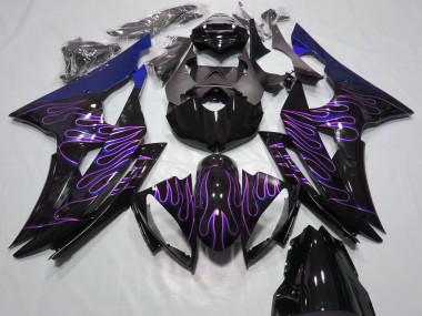 Carene Moto Yamaha R6 2008-2016 - Blu Nero Lucido Viola Fiamma