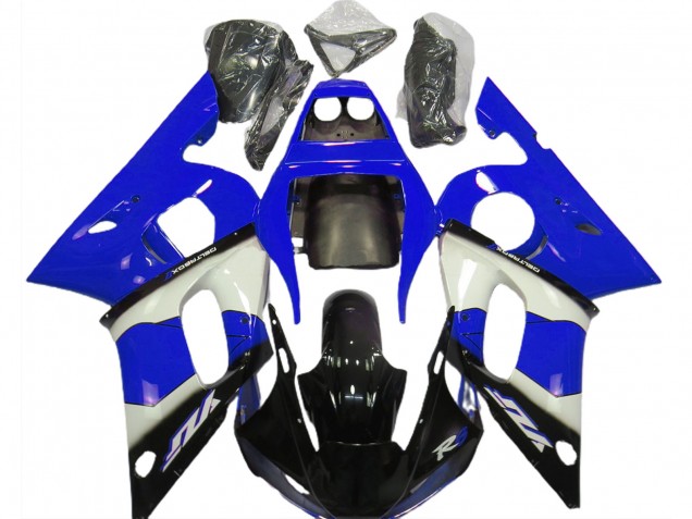 Carene Moto Yamaha R6 1998-2002 - Blu Bianco Nero Lucido