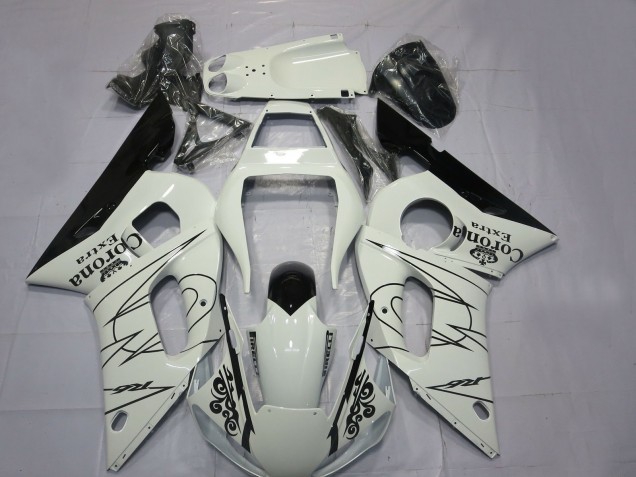 Carene Moto Yamaha R6 1998-2002 - Bianco Nero Corona Motul