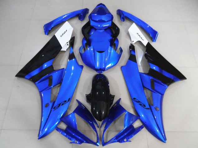 Carene Moto Yamaha R6 2006-2007 - Bianco Blu Nero Lucido