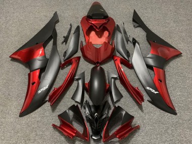 Carene Moto Yamaha R6 2008-2016 - Rosso Nero Opaco