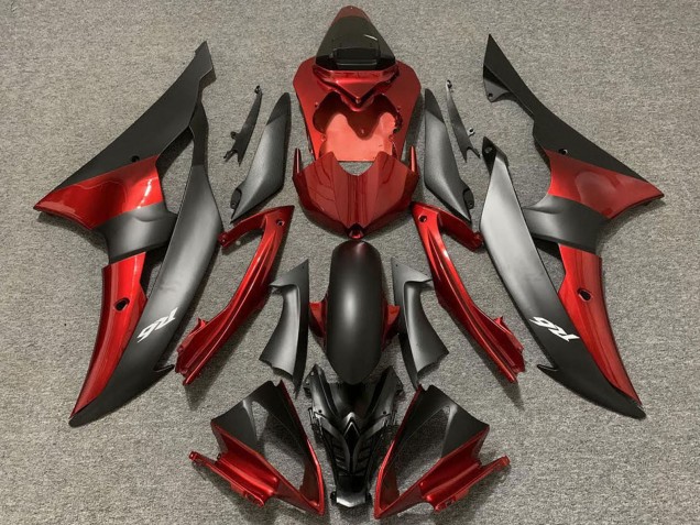 Carene Moto Yamaha R6 2008-2016 - Rosso Nero Opaco