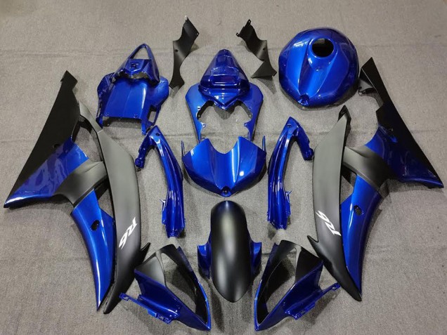 Carene Moto Yamaha R6 2008-2016 - Blu Nero Opaco Bianco Decals