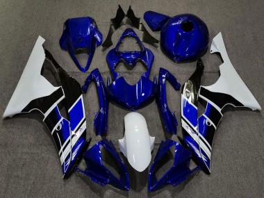 Carene Moto Yamaha R6 2008-2016 - Bianco Blu Nero Lucido