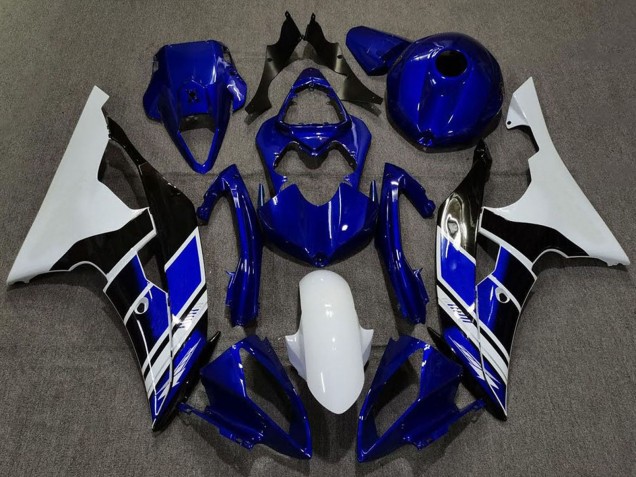 Carene Moto Yamaha R6 2008-2016 - Bianco Blu Nero Lucido