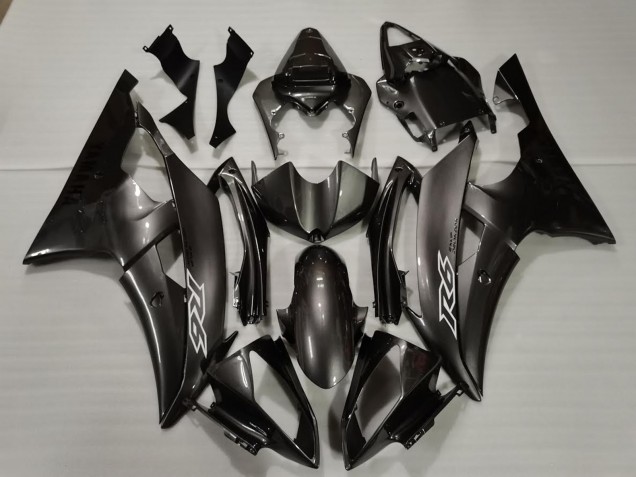 Carene Moto Yamaha R6 2008-2016 - Nero Lucido Bianco Decals