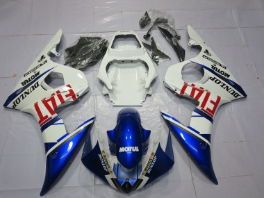 Carene Moto Yamaha R6 2003-2004 - Bianco Blu Rosso Fiat Motul Dunlop
