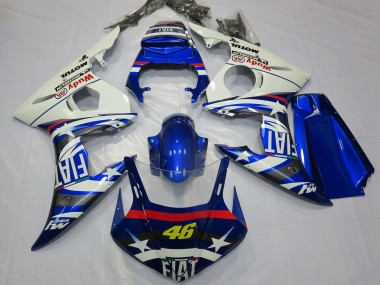 Carene Moto Yamaha R6 2003-2004 - Bianco Blu Fiat Michelin Motul 46