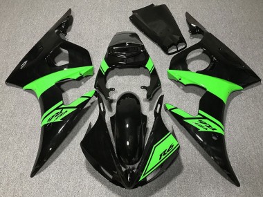 Carene Moto Yamaha R6 2003-2004 - Nero Lucido Verde