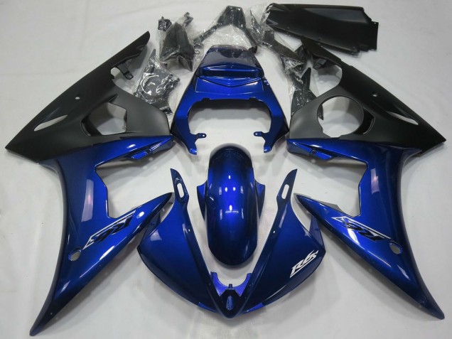 Carene Moto Yamaha R6 2005 - Blu Scuro Nero Opaco